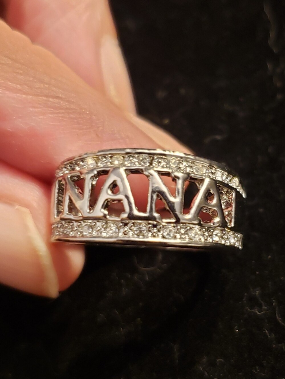 NEW NANA ring, Size 6, Small Silvertone, Sentimental Gift 4 Beloved Grandmother.